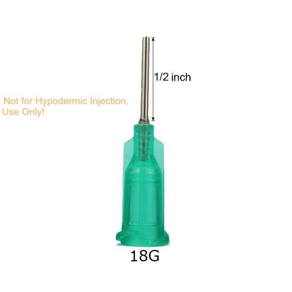 Industrial Unsterilized Blunt Tip Dispensing Needle with Luer Lock 18 Ga x  1/2” – 50 PCS